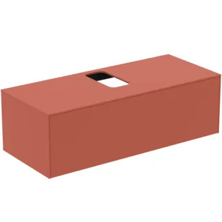 IDEAL STANDARD CONCA - Toaletní stolek 1202x505x370 mm v matném laku Sunset, 1 zásuvka - bez úchytky, plný výsuv, otevírání push-to-open, SoftClosing, předem smontovaný, dřevo z udržitelných zdrojů #T3931Y3 - Sunset matt