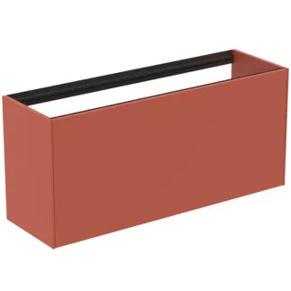 IDEAL STANDARD CONCA - Toaletní stolek 1200x373x540 mm v matném laku Sunset, 2 zásuvky - bez úchytky, plný výsuv, otevírání push-to-open, SoftClosing, předmontované, dřevo z udržitelných zdrojů #T3939Y3 - Sunset matt
