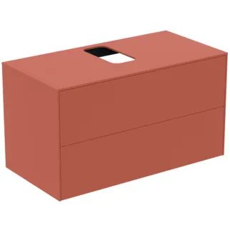 IDEAL STANDARD CONCA - Toaletní stolek 1002x505x550 mm v matném laku Sunset, 2 zásuvky - bez úchytky, plný výsuv, otevírání push-to-open, SoftClosing, předmontované, dřevo z udržitelných zdrojů #T3942Y3 - Sunset matt