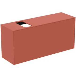 IDEAL STANDARD CONCA - Toaletní stolek 1202x373x550 mm v matném laku Sunset, 2 zásuvky - bez úchytky, plný výsuv, otevírání push-to-open, SoftClosing, předmontované, dřevo z udržitelných zdrojů #T3938Y3 - Sunset matt