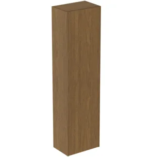 IDEAL STANDARD CONCA - Skříňka 370x250x1400 mm v dekoru tmavý ořech, 1 dvířka - bez úchytek, otevírání push-to-open, předmontovaná, dřevo z udržitelných zdrojů, dýha z pravého dřeva #T3956Y5 - tmavý ořech