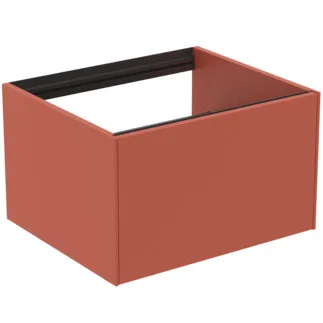 IDEAL STANDARD CONCA - Toaletní stolek 600x505x360 mm v matném laku Sunset, 1 zásuvka - bez úchytky, plný výsuv, otevírání push-to-open, SoftClosing, předem smontovaný, dřevo z udržitelných zdrojů #T3982Y3 - Sunset matt