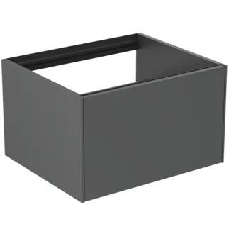 IDEAL STANDARD CONCA - toaletní skříňka 600x505x360 mm, antracitově matný lak, 1 zásuvka - bez úchytky, plný výsuv, otevírání push-to-open, SoftClosing, předem smontovaná, dřevo z udržitelných zdrojů #T3982Y2 - antracitově matný