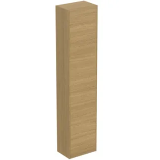 IDEAL STANDARD CONCA - Skříňka 370x250x1700 mm, světlá dubová dýha, 1 dvířka - bez úchytek, otevírání push-to-open, předem smontovaná, dřevo z udržitelných zdrojů, pravá dřevěná dýha #T3955Y6 - světlý dub