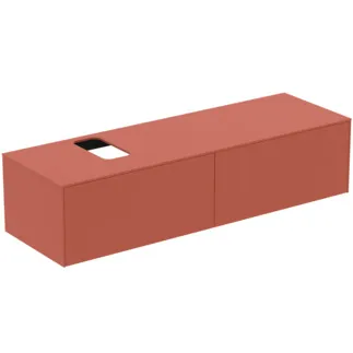 IDEAL STANDARD CONCA - Toaletní stolek 1587x505x370 mm v matném laku Sunset, 4 zásuvky - bez úchytky, plný výsuv, otevírání push-to-open, SoftClosing, předmontované, dřevo z udržitelných zdrojů #T3983Y3 - Sunset matt