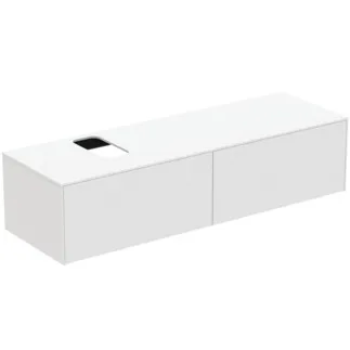 IDEAL STANDARD CONCA - toaletní skříňka 1587x505x370 mm v bílém matném laku, 4 zásuvky - bez úchytky, plný výsuv, otevírání push-to-open, SoftClosing, předem smontovaná, dřevo z udržitelných zdrojů #T3983Y1 - Bílý matný