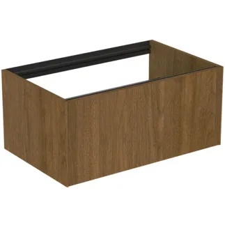 IDEAL STANDARD CONCA - toaletní skříňka 800x505x360 mm v dekoru tmavý ořech, 1 zásuvka - bez úchytky, s plným výsuvem, otevírání push-to-open, soft-close, předem smontovaná, dřevo z udržitelných zdrojů, dýha z pravého dřeva #T3985Y5 - tmavý ořech