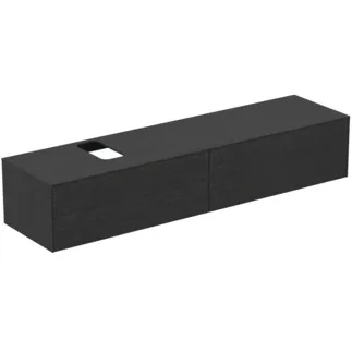 IDEAL STANDARD CONCA - Toaletní stolek 1987x505x370 mm, dubová dýha s fládrováním, 2 zásuvky - bez úchytky, plný výsuv, otevírání push-to-open, SoftClosing, předmontováno, dřevo z udržitelných zdrojů, pravá dřevěná dýha #T3986Y4 - dub s fládrováním