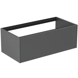 IDEAL STANDARD CONCA - toaletní skříňka 1000x505x360 mm, antracitově matný lak, 1 zásuvka - bez úchytky, plný výsuv, otevírání push-to-open, SoftClosing, předem smontovaná, dřevo z udržitelných zdrojů #T3988Y2 - antracitově matný