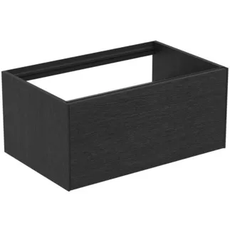 IDEAL STANDARD CONCA - Toaletní stolek 800x505x360 mm v dubové dýze s fládrováním, 1 zásuvka - bez úchytky, plný výsuv, otevírání push-to-open, SoftClosing, předmontováno, dřevo z udržitelných zdrojů, pravá dřevěná dýha #T3985Y4 - dub fládrovaný