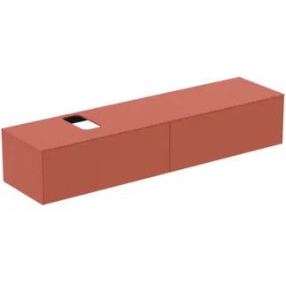 IDEAL STANDARD CONCA - Toaletní stolek 1987x505x370 mm v matném laku Sunset, 2 zásuvky - bez úchytky, plný výsuv, otevírání push-to-open, SoftClosing, předmontované, dřevo z udržitelných zdrojů #T3986Y3 - Sunset matt