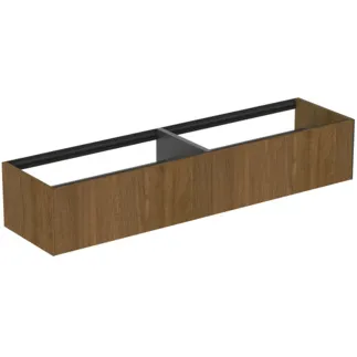 IDEAL STANDARD CONCA - toaletní skříňka 1985x505x360 mm v dekoru tmavý ořech, 2 zásuvky - bez úchytky, plný výsuv, otevírání push-to-open, SoftClosing, předmontováno, dřevo z udržitelných zdrojů, dýha z pravého dřeva #T3987Y5 - tmavý ořech