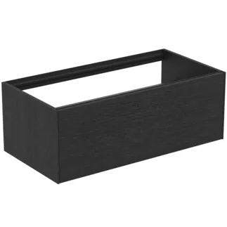 IDEAL STANDARD CONCA - Toaletní stolek 1000x505x360 mm v dubové dýze s fládrováním, 1 zásuvka - bez úchytky, plný výsuv, otevírání push-to-open, SoftClosing, předmontováno, dřevo z udržitelných zdrojů, pravá dřevěná dýha #T3988Y4 - dub fládrovaný