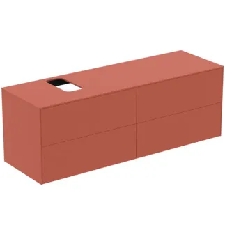 IDEAL STANDARD CONCA - Toaletní stolek 1587x505x550 mm v matném laku Sunset, 2 zásuvky - bez úchytky, plný výsuv, otevírání push-to-open, SoftClosing, předmontované, dřevo z udržitelných zdrojů #T3989Y3 - Sunset matt