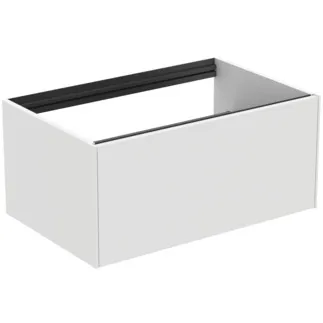 IDEAL STANDARD CONCA - Toaletní stolek 800x505x360 mm v bílém matném laku, 1 zásuvka - bez úchytky, plný výsuv, otevírání push-to-open, SoftClosing, předem smontovaný, dřevo z udržitelných zdrojů #T3985Y1 - Bílý matný