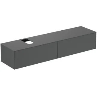IDEAL STANDARD CONCA - toaletní skříňka 1987x505x370 mm, antracitově matný lak, 2 zásuvky - bez úchytky, plný výsuv, otevírání push-to-open, SoftClosing, předem smontovaná, dřevo z udržitelných zdrojů #T3986Y2 - antracitově matný