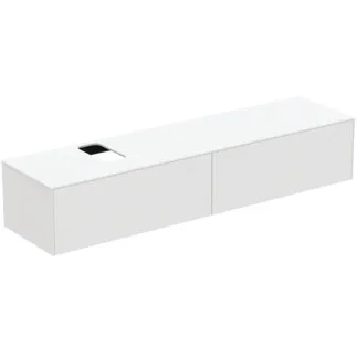 IDEAL STANDARD CONCA - toaletní skříňka 1987x505x370 mm v bílém matném laku, 2 zásuvky - bez úchytky, plný výsuv, otevírání push-to-open, SoftClosing, předem smontovaná, dřevo z udržitelných zdrojů #T3986Y1 - Bílý matný