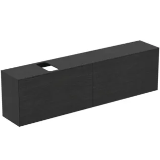 IDEAL STANDARD CONCA - toaletní skříňka 1987x373x550 mm, dubová dýha s fládrováním, 4 zásuvky - bez úchytky, plný výsuv, otevírání push-to-open, SoftClosing, předmontováno, dřevo z udržitelných zdrojů, pravá dřevěná dýha #T3998Y4 - dub s fládrováním