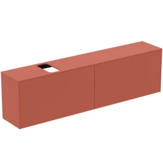 IDEAL STANDARD CONCA - Toaletní stolek 1987x373x550 mm v matném laku Sunset, 4 zásuvky - bez úchytky, plný výsuv, otevírání push-to-open, SoftClosing, předmontované, dřevo z udržitelných zdrojů #T3998Y3 - Sunset matt