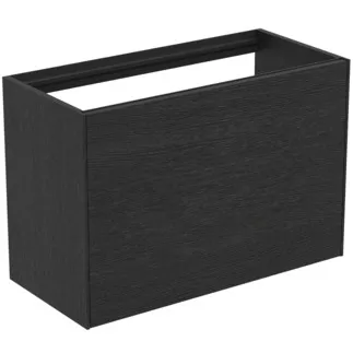 IDEAL STANDARD CONCA - Toaletní stolek 800x373x540 mm v dubové dýze s fládrováním, 2 zásuvky - bez úchytky, plný výsuv, otevírání push-to-open, SoftClosing, předmontované, dřevo z udržitelných zdrojů, pravá dřevěná dýha #T3994Y4 - dub fládrovaný