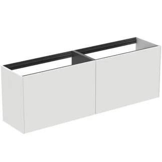 IDEAL STANDARD CONCA - toaletní skříňka 1585x373x540 mm v bílém matném laku, 4 zásuvky - bez úchytky, plný výsuv, otevírání push-to-open, SoftClosing, předem smontovaná, dřevo z udržitelných zdrojů #T3996Y1 - Bílý matný