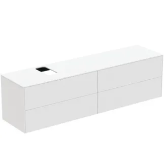 IDEAL STANDARD CONCA - toaletní skříňka 1987x505x550 mm v bílém matném laku, 4 zásuvky - bez úchytky, plný výsuv, otevírání push-to-open, SoftClosing, předem smontované, dřevo z udržitelných zdrojů #T3992Y1 - Bílý matný odstín