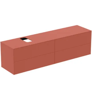 IDEAL STANDARD CONCA - Toaletní stolek 1987x505x550 mm v matném laku Sunset, 4 zásuvky - bez úchytky, plný výsuv, otevírání push-to-open, SoftClosing, předmontované, dřevo z udržitelných zdrojů #T3992Y3 - Sunset matt