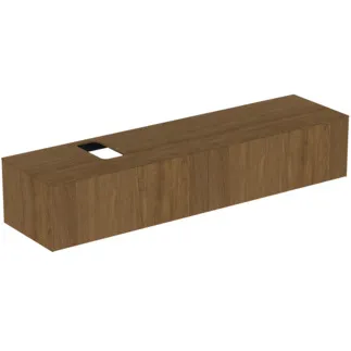 IDEAL STANDARD CONCA - toaletní skříňka 1987x505x370 mm v dekoru tmavý ořech, 2 zásuvky - bez úchytky, plný výsuv, otevírání push-to-open, SoftClosing, předmontováno, dřevo z udržitelných zdrojů, dýha z pravého dřeva #T3986Y5 - tmavý ořech