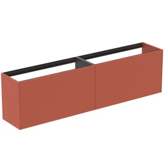 IDEAL STANDARD CONCA - Toaletní stolek 1985x373x540 mm v matném laku Sunset, 4 zásuvky - bez úchytky, plný výsuv, otevírání push-to-open, SoftClosing, předmontované, dřevo z udržitelných zdrojů #T3999Y3 - Sunset matt