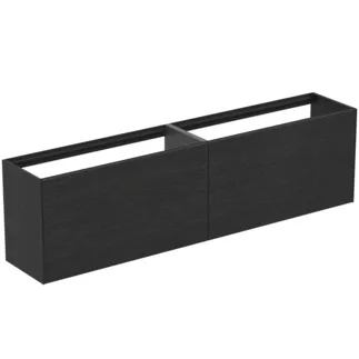 IDEAL STANDARD CONCA - toaletní skříňka 1985x373x540 mm, dubová dýha s fládrováním, 4 zásuvky - bez úchytek, plný výsuv, otevírání push-to-open, SoftClosing, předmontováno, dřevo z udržitelných zdrojů, pravá dřevěná dýha #T3999Y4 - dub s fládrováním