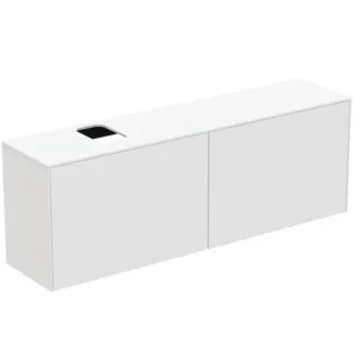 IDEAL STANDARD CONCA - toaletní skříňka 1587x373x550 mm v bílém matném laku, 4 zásuvky - bez úchytky, plný výsuv, otevírání push-to-open, SoftClosing, předem smontovaná, dřevo z udržitelných zdrojů #T3995Y1 - Bílý matný