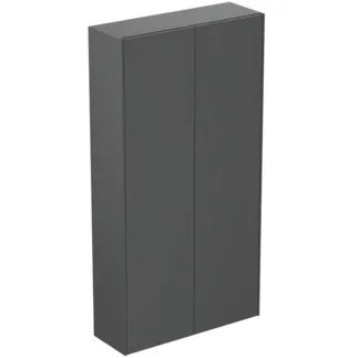 IDEAL STANDARD CONCA - Skříňka 720x250x1400 mm v antracitově matném laku, 2 dveře - bez úchytek, otevírání push-to-open, předmontovaná, dřevo z udržitelných zdrojů #T4107Y2 - antracitově matná