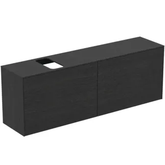 IDEAL STANDARD CONCA - Toaletní stolek 1587x373x550 mm, dubová dýha, 4 zásuvky - bez úchytek, plný výsuv, otevírání push-to-open, SoftClosing, předmontováno, dřevo z udržitelných zdrojů, pravá dřevěná dýha #T3995Y4 - dub fládrovaný