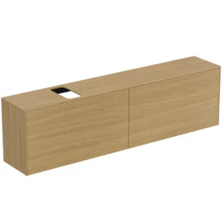 IDEAL STANDARD CONCA - toaletní skříňka 1987x373x550 mm ve světlé dubové dýze, 4 zásuvky - bez úchytek, s plným výsuvem, s otevíráním Push-to-open, SoftClosing, předem smontovaná, dřevo z udržitelných zdrojů, pravá dřevěná dýha #T3998Y6 - světlý dub