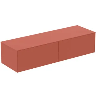 IDEAL STANDARD CONCA - Toaletní stolek 1587x505x370 mm v matném laku Sunset, 2 zásuvky - bez úchytky, plný výsuv, otevírání push-to-open, SoftClosing, předmontované, dřevo z udržitelných zdrojů #T4315Y3 - Sunset matt