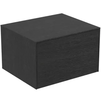 IDEAL STANDARD CONCA - Toaletní stolek 602x505x370 mm, dubová dýha, 1 zásuvka - bez úchytky, plný výsuv, otevírání push-to-open, SoftClosing, předem smontovaný, dřevo z udržitelných zdrojů, pravá dřevěná dýha #T4311Y4 - dub fládrovaný