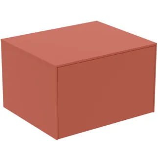 IDEAL STANDARD CONCA - Toaletní stolek 602x505x370 mm v matném laku Sunset, 1 zásuvka - bez úchytky, plný výsuv, otevírání push-to-open, SoftClosing, předem smontovaný, dřevo z udržitelných zdrojů #T4311Y3 - Sunset matt