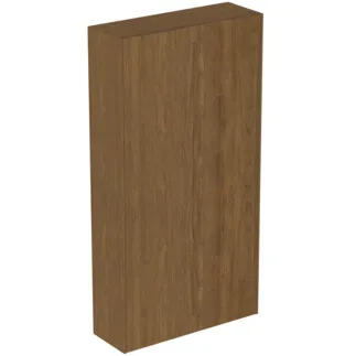 IDEAL STANDARD CONCA - Skříňka 720x250x1400 mm v dekoru tmavý ořech, 2 dveře - bez úchytek, otevírání push-to-open, předmontovaná, dřevo z udržitelných zdrojů, dýha z pravého dřeva #T4107Y5 - tmavý ořech