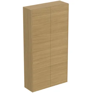 IDEAL STANDARD CONCA - Skříň 720x250x1400 mm, světlá dubová dýha, 2 dveře - bez úchytek, otevírání push-to-open, předmontovaná, dřevo z udržitelných zdrojů, pravá dřevěná dýha #T4107Y6 - světlý dub