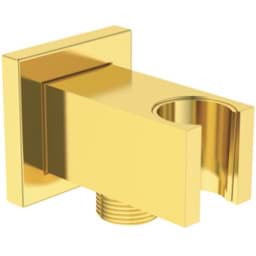 Obrázek IDEAL STANDARD Idealrain nástěnný držák, hranatá rozeta, pro ruční sprchu a sprchovou hadici G1 / 2, BC771A2 Brushed Gold kartáčované zlato
