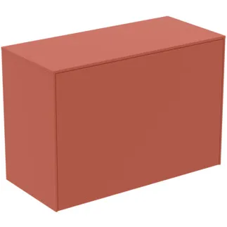 IDEAL STANDARD CONCA - Toaletní stolek 802x373x550 mm v matném laku Sunset, 2 zásuvky - bez úchytky, plný výsuv, otevírání push-to-open, SoftClosing, předmontované, dřevo z udržitelných zdrojů #T4318Y3 - Sunset matt