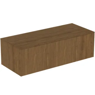 IDEAL STANDARD CONCA - toaletní stolek 1202x505x370 mm v dekoru tmavý ořech, 1 zásuvka - bez úchytky, plnovýsuv, otevírání push-to-open, soft-close, předmontováno, dřevo z udržitelných zdrojů, dýha z pravého dřeva #T4314Y5 - tmavý ořech
