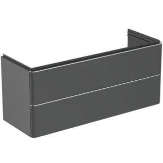 IDEAL STANDARD ADAPTO - toaletní skříňka 1170x417x490 mm v antracitově matném laku, 2 zásuvky - Push-to-open, SoftClosing, Předmontováno, Dřevo z udržitelných zdrojů #T4303Y2 - Antracitově matné