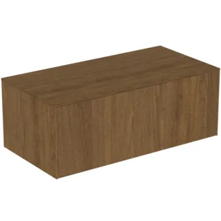 IDEAL STANDARD CONCA - Toaletní stolek 1002x505x370 mm v dekoru tmavý ořech, 1 zásuvka - bez úchytky, s plným výsuvem, otevírání push-to-open, soft-close, předem smontovaný, dřevo z udržitelných zdrojů, dýha z pravého dřeva #T4313Y5 - tmavý ořech