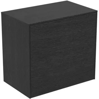 IDEAL STANDARD CONCA - Toaletní stolek 602x373x550 mm v dubové dýze s flambováním, 2 zásuvky - Bez úchytek, Plný výsuv, Push-to-open, SoftClosing, Úspora místa, Předmontováno, Dřevo z udržitelných zdrojů, Pravá dřevěná dýha #T4317Y4 - Dub flambovaný