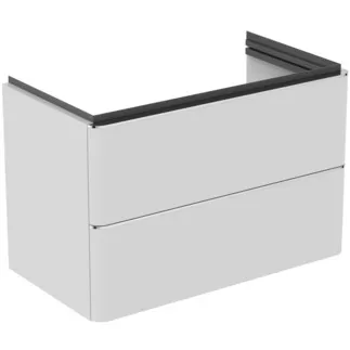 IDEAL STANDARD ADAPTO / STRADA II - Toaletní stolek 770x417x490 mm v bílé barvě, 2 zásuvky - Push-to-open, SoftClosing, Předmontováno, Dřevo z trvale udržitelných zdrojů #T4301WG - Bílý lak s vysokým leskem
