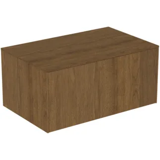 IDEAL STANDARD CONCA - Toaletní stolek 802x505x370 mm v dekoru tmavý ořech, 1 zásuvka - bez úchytky, s plným výsuvem, otevírání push-to-open, soft-close, předem smontovaný, dřevo z udržitelných zdrojů, dýha z pravého dřeva #T4312Y5 - tmavý ořech