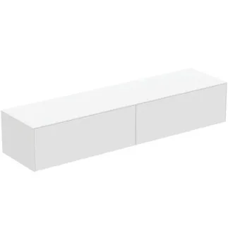 IDEAL STANDARD CONCA - toaletní skříňka 1987x505x370 mm v bílém matném laku, 2 zásuvky - bez úchytky, plný výsuv, otevírání push-to-open, SoftClosing, předem smontovaná, dřevo z udržitelných zdrojů #T4316Y1 - Bílý matný