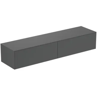 IDEAL STANDARD CONCA - toaletní skříňka 1987x505x370 mm, antracitově matný lak, 2 zásuvky - bez úchytky, plný výsuv, otevírání push-to-open, SoftClosing, předem smontovaná, dřevo z udržitelných zdrojů #T4316Y2 - antracitově matný