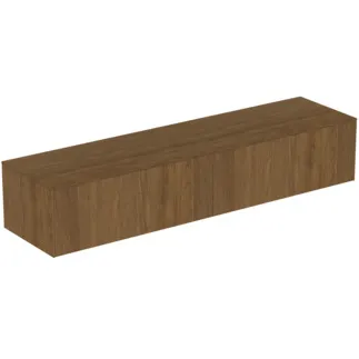 IDEAL STANDARD CONCA - toaletní skříňka 1987x505x370 mm v dekoru tmavý ořech, 2 zásuvky - bez úchytky, plný výsuv, otevírání push-to-open, SoftClosing, předmontováno, dřevo z udržitelných zdrojů, dýha z pravého dřeva #T4316Y5 - tmavý ořech